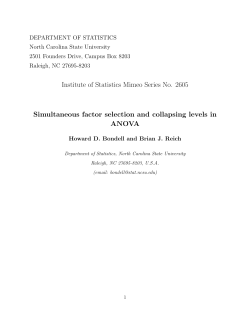 Bondell, H. D., and Reich, B. J. (2007)Simultaneous Factor Selection and Collapsing Levels in ANOVA,"
