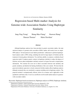 Tzeng, J.-Y., Chang, S.-M., Zhang, D., Thomas, D., Davidian, M. (2007)Regression-Based Multi-Marker Analysis for Genome-Wide Association Studies using Haplotype Similarity,"