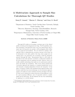 Anand, S. P., Murray, S. C., Koch, G. G. (2008)A Multivariate Approach to Sample Size Calculations for Thorough QT Studies,"