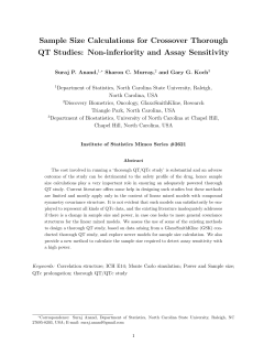 Anand Suraj P., Murray Sharon C., Koch Gary G. (2008) "Sample Size Calculations for Crossover Thorough QT Studies: Non-inferiority and Assay Sensitivity"