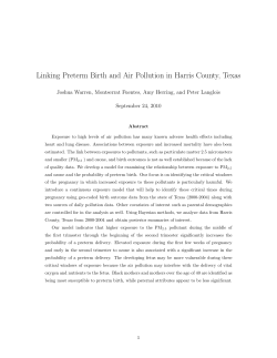 Joshua Warren, Montserrat Fuentes, Amy Herring, and Peter Langlois (2010) "Linking Preterm Birth and Air Pollution in Harris County, Texas"