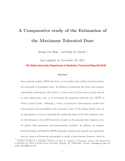 Shin, Seung Jun, and Ghosh, Sujit K. (2011) "A Comparative Study of the Estimation of the Maximum Tolerated Dose"