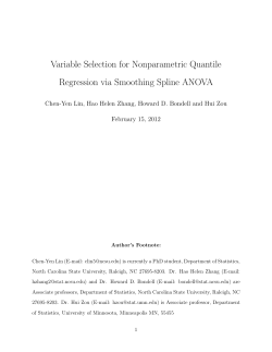 Lin, Chen-Yen, Zhang, Hao Helen, Bondell, Howard D., and Zou, Hui (2012) "Variable Selection for Nonparametric Quantile Regression via Smoothing Spline ANOVA"