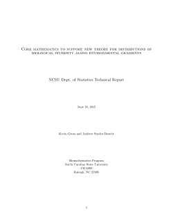 Gross, K. and Snyder-Beattie, A. (2015) "Core mathematics to support new theory for distributions of biological diversity along environmental gradients"