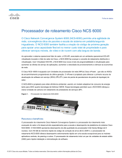 Dados t�cnicos do Cisco NCS 6000 Route Processor