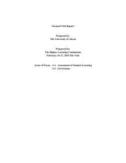 The University of Akron Focused Visit Report