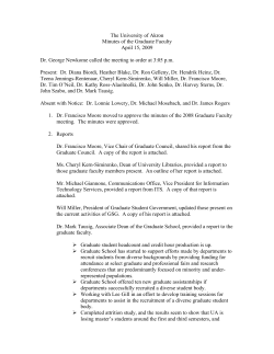 Spring 2009 Graduate Faculty Meeting