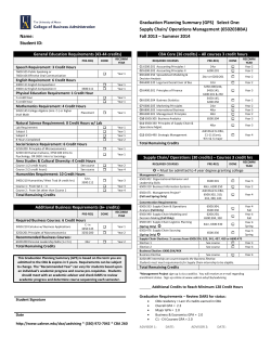 Supply Chain/Operations Management GPS