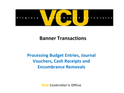 Processing Journal Vouchers for Budget, Expense Transfers and Cash Receipts