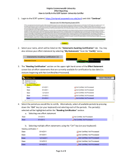 Certifying Effort in ECRT-University Only