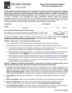 Special Circumstances Appeal
