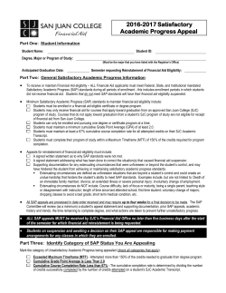 Satisfactory Academic Progress Appeal (SAP)- Appeal Form