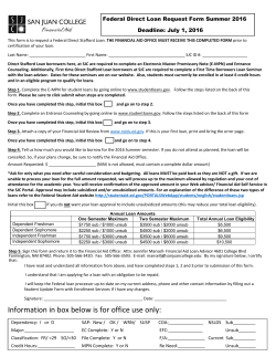 Summer Loan Application 2016