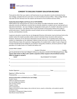 Consent to Disclose Student Education Records (FERPA)