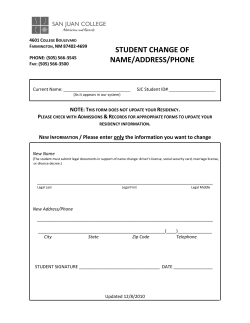 Student Change of Name/ Address/Phone