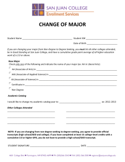 Change of Major Form