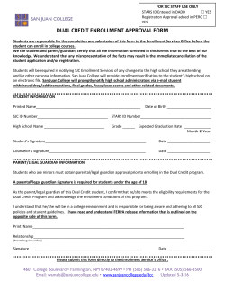 Dual Credit Enrollment Approval Form