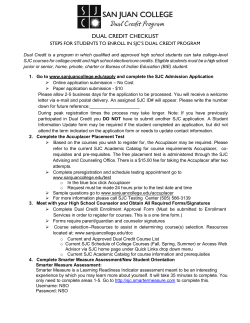 Dual Credit Checklist