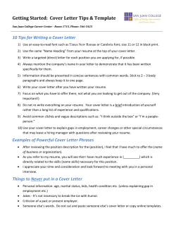 Cover Letter Tips Template