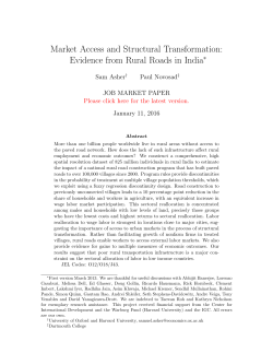 "Market Access and Occupational Choice: Evidence from Rural Roads in India"