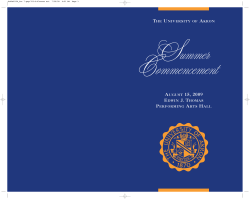 Summer 2009 Commencement Program