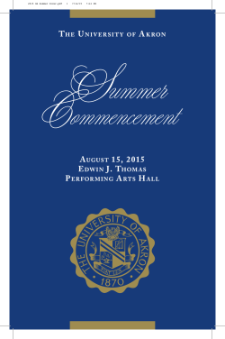 Summer 2015 Commencement Program