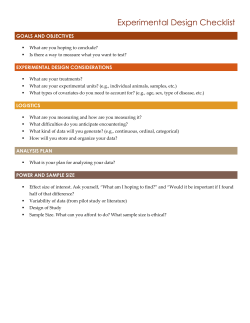 Experimental Design Checklist