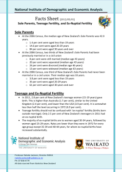 Sole Parents, Teenage Fertility, and Ex-Nuptial Fertility