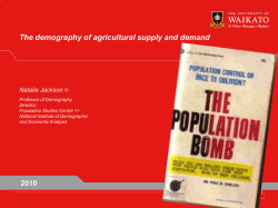 The demography of agricultural supply and demand