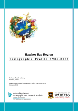 Hawke&rsquo;s Bay Region: Demographic Profile 1986-2031
