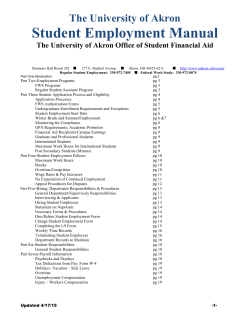 Student employment manual