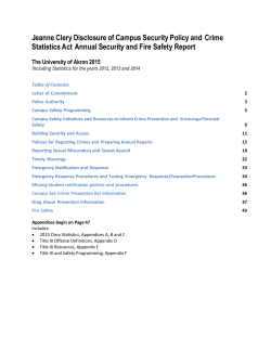 2015 Annual Safety Report for The University of Akron