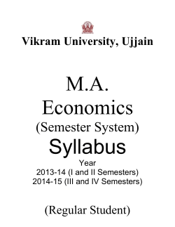 M.A. - ECONOMICS [REGULAR]