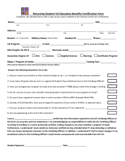 Returning Student Certification