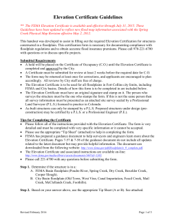 Elevation Certificate Guidelines