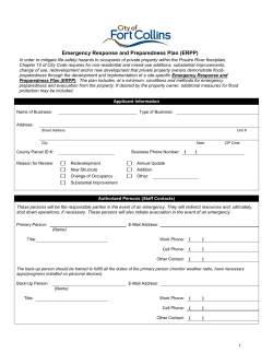 Emergency Response and Preparedness Plan