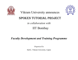 Spoken Tutorial Project in collaboration with IIT Bombay