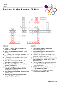 Crossword solution