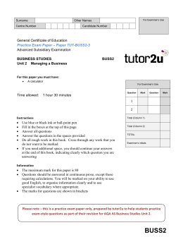 Download some sample pages from the BUSS2 practice papers