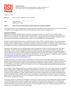 2012-13 Graduate Assistant Appointment and Salary Guidelines