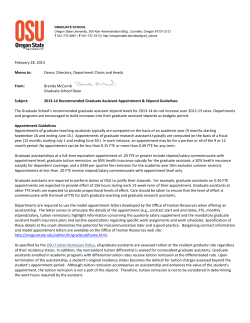 2013-14 Graduate Assistant Appointment and Salary Guidelines