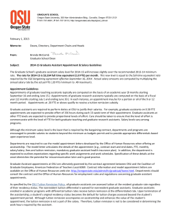 2014-15 Graduate Assistant Appointment and Salary Guidelines