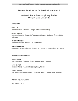 MAIS Review Panel Report for the Graduate School