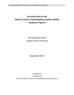 An Action Plan for the Master of Arts in Interdisciplinary Studies (MAIS) Graduate Program