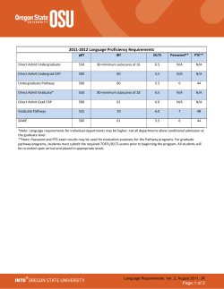 2011-2012 English Language Proficiency Requirements