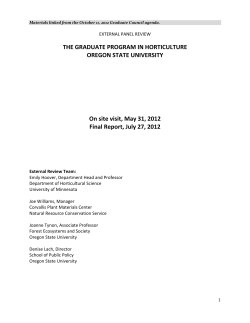 Horticulture Graduate Program Review