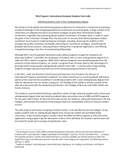 Graduate School Pilot Project
