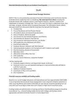 Five-Year Plan for the Graduate School