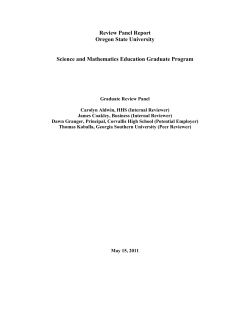 Revised Science and Mathematics Education (SMED) Graduate Program Review Report