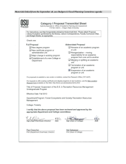 B.S. in Recreation Resources Management Undergraduate Program